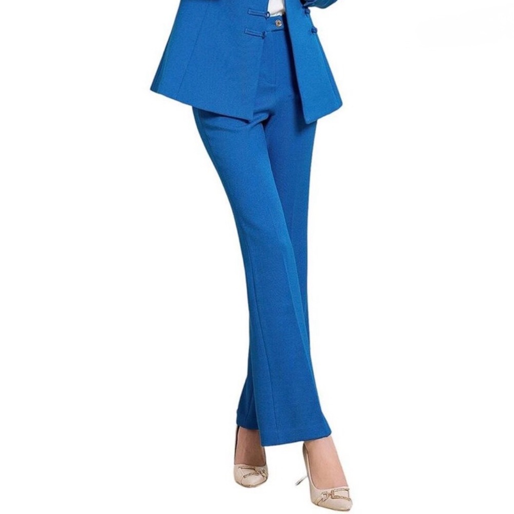 Anette NWT Navy Blue Flare Pants with Back Pockets and Hook/ Zipper Closure